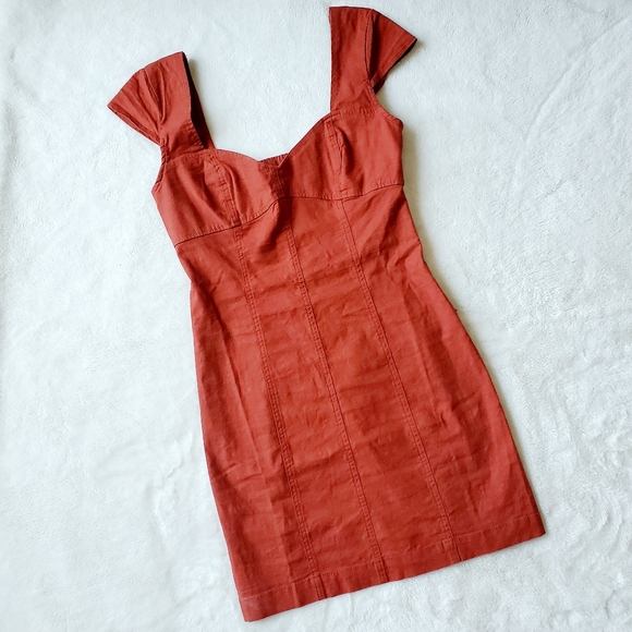 Urban Outfitters Dresses & Skirts - URBAN OUTFITTERS Linen burnt orange dress